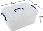 Minekkyes 8L Plastic Storage Boxes with Lids - Clear Stackable Container Set of 6