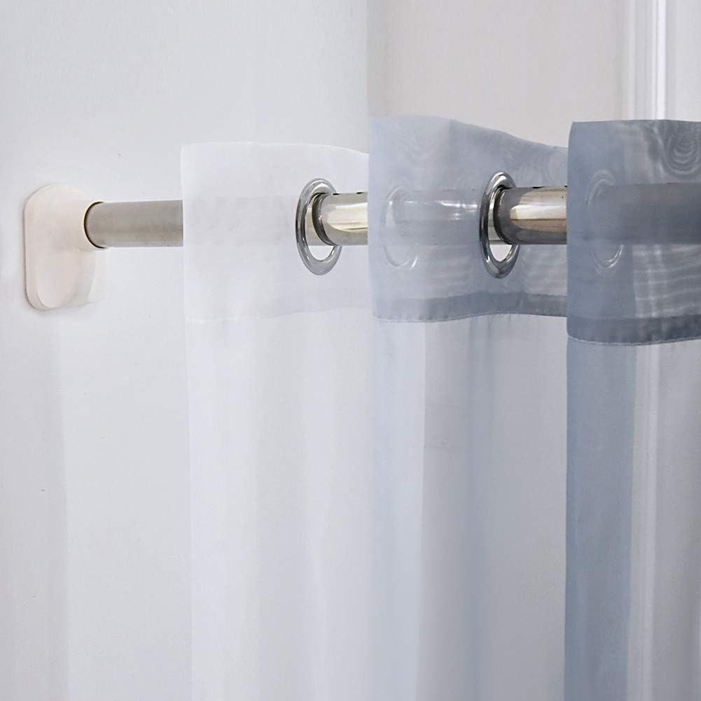 CURTAIN LAND Extendable Shower Curtain Rod 360-410 cm Silver