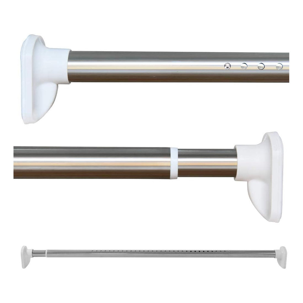 CURTAIN LAND Extendable Shower Curtain Rod 360-410 cm Silver