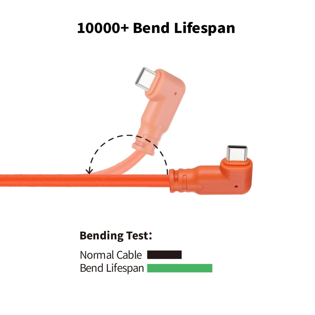 Tonton 16ft 5m Right Angle USB-C 10Gbps Tethering Cable - 60W PD Fast Charging VR & Camera Cord