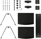 suptek 2 Floating Shelf Wall bracket with Strengthened Tempered Glass for DVD Players/Cable Boxes/Games Consoles/TV Accessories, 2 Shelves, Black CS202