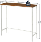 HOOBRO Slim Console Table - White & Walnut Narrow Entryway Sofa Display Table