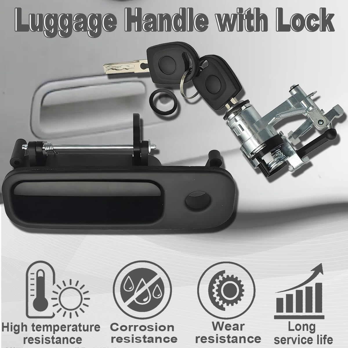 ZAMDOE Tailgate Handle with Lock 1J6827565B for VW Golf Caddy T5