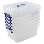 Minekkyes 8L Plastic Storage Boxes with Lids - Clear Stackable Container Set of 6
