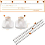 CURTAIN LAND Extendable Shower Curtain Rod 310-360 cm Silver