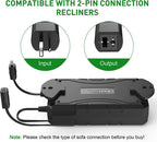 NOPWOK Universal Wireless Recliner Battery Pack 2500mAh - Rechargeable 2-Pin Power Supply for Sofa