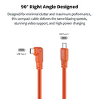 Tonton 16ft 5m Right Angle USB-C 10Gbps Tethering Cable - 60W PD Fast Charging VR & Camera Cord