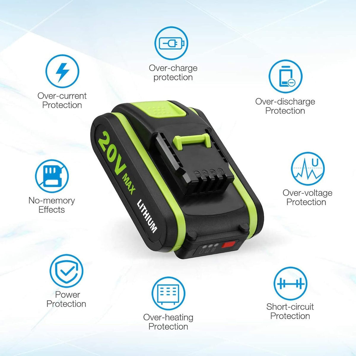 Geelink 3.0Ah 20V Replacement Battery for Worx Cordless Power Tools - High Capacity Li-Ion Pack