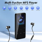 COVVY 24GB Digital MP3 Player with Bluetooth & Speaker - HiFi Lossless Audio Player with FM Radio, Voice Recorder & Earphones