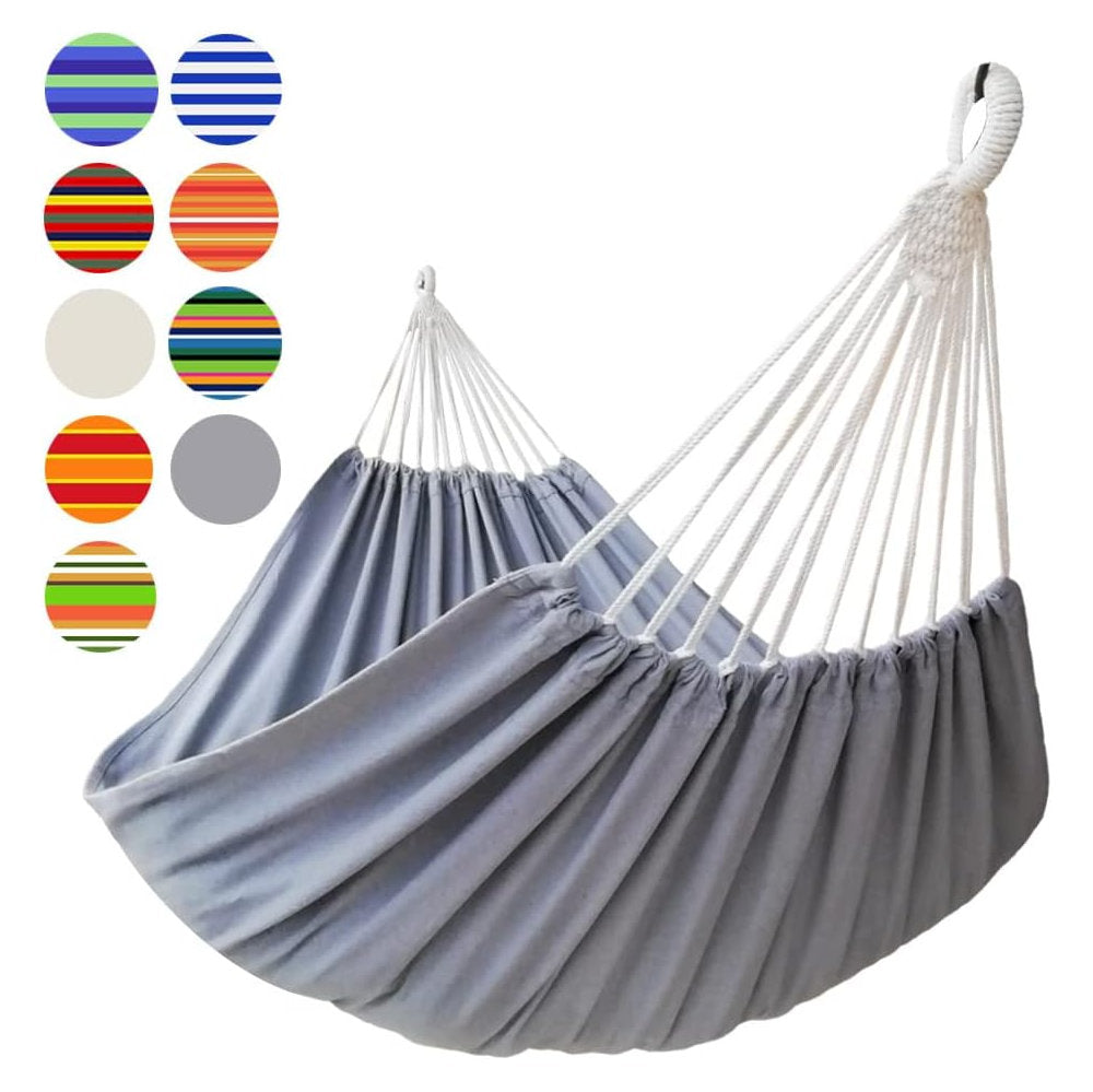 GOCAN XXL 2 Person Brazilian Double Hammock 220x150cm - Extra Large Canvas Cotton