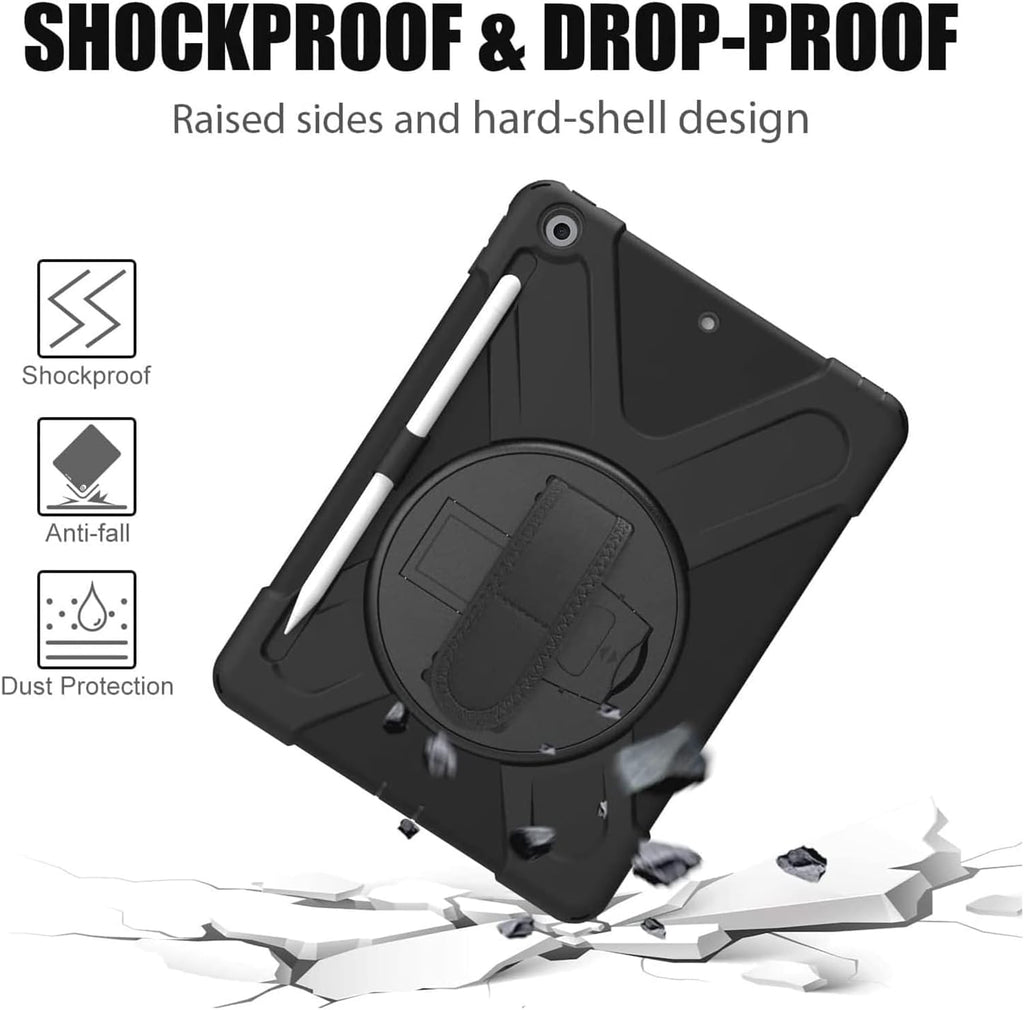 Gerutek Heavy-Duty Protective Case for iPad 10.2 Inch Black