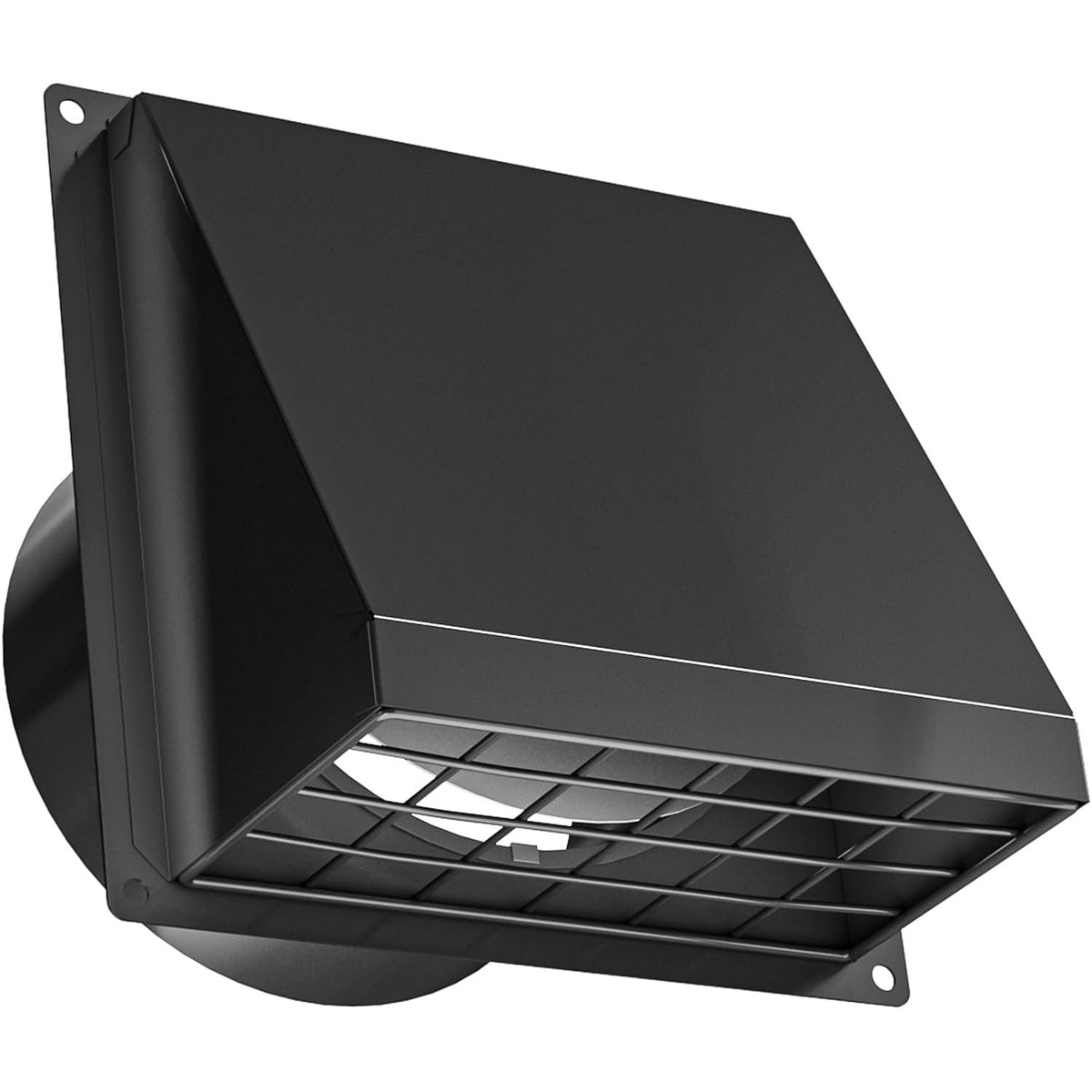 Hon&Guan 150mm Cowled Wall Air Vent Cover - 6 Inch External Ventilation Grille with Backdraft Flap