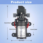 VerRich DC 24V 4L/Min 1GPM Diaphragm Water Pump - 0.9MPa Pressure Switch with G1/2" Hose Fittings