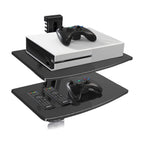 suptek 2 Floating Shelf Wall bracket with Strengthened Tempered Glass for DVD Players/Cable Boxes/Games Consoles/TV Accessories, 2 Shelves, Black CS202