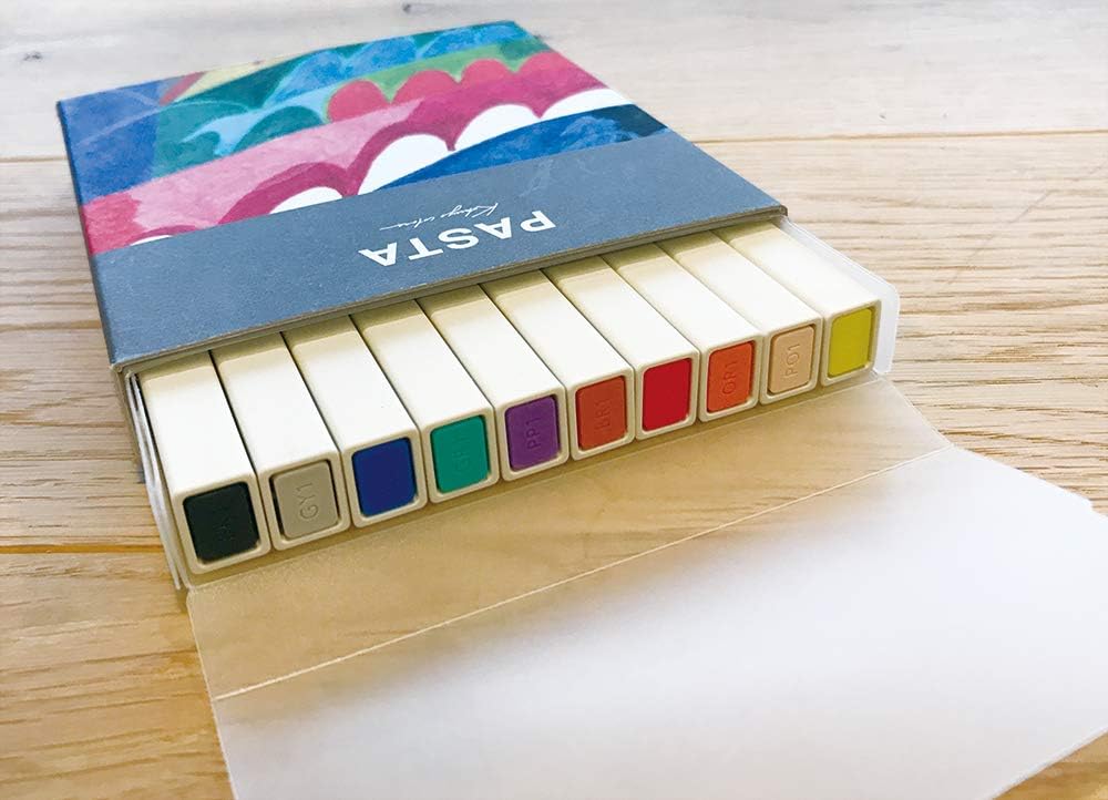 KOKUYO 10 Pack Multicolored Fine Tip Graphic Marking Pens - Pasta Crayon Design