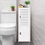 Powerking 3 Tier Waterproof Bathroom Storage Cabinet - White Floor Organizer with Doors