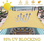 Dripex 3x4m Waterproof Rectangle Sun Shade Sail Canopy Sand