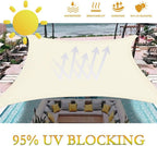 Dripex 3x4m Waterproof Rectangle Sun Shade Sail Canopy Beige