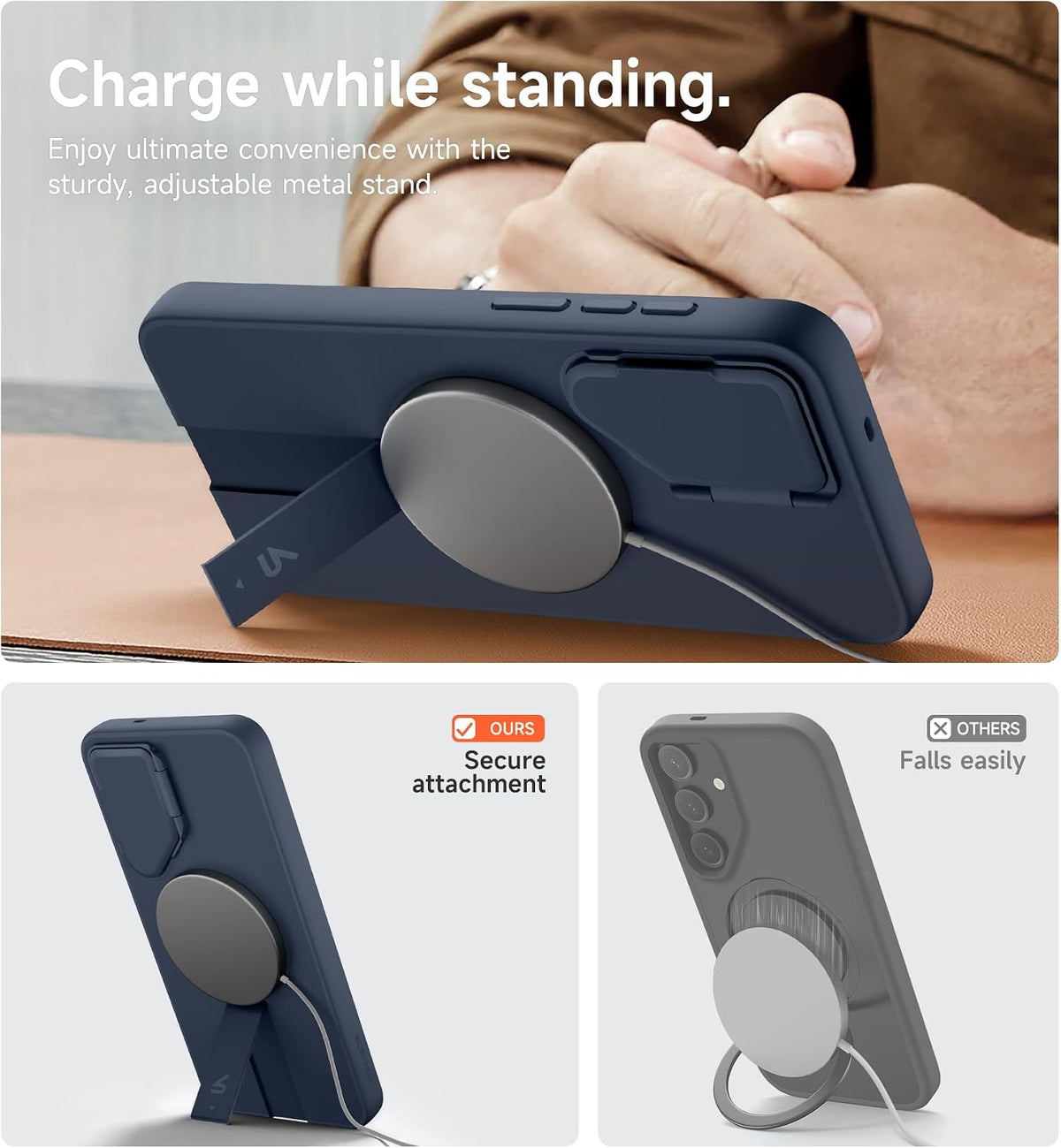 SURITCH Magnetic Case for Samsung Galaxy S25 FE 5G Dark Blue