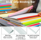 PATIKIL 100-Pack 8mm White Plastic Slide Grip Binding Bars