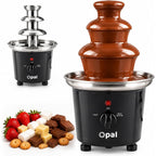 Opal 3 Tier Stainless Steel Electric Chocolate Fountain 500ml Fondue Machine Set