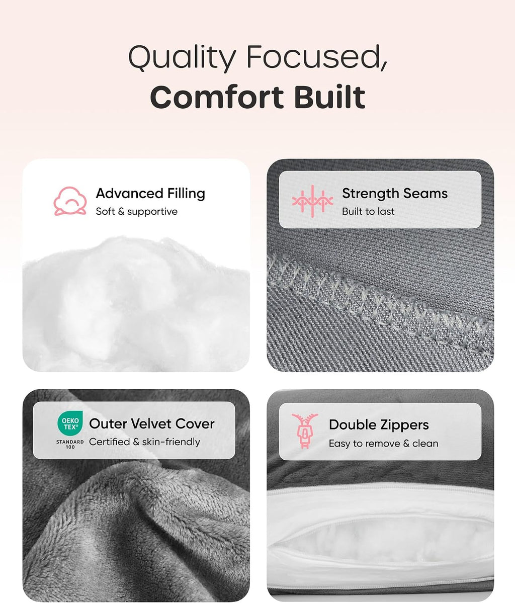 Nuliie U-Shaped Full Body Pregnancy Pillow for Sleeping - Maternity Support Cushion