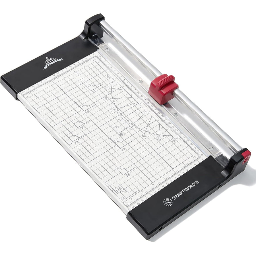 JIELISI 12 Inch A4 Rotary Paper Cutter Trimmer - Paper Trimmer with Automatic Press