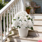 Kisflower 2 Pack White Silk Artificial Hydrangea Flowers Bouquets - Vase & Wedding Decor