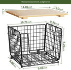 ZDXY Wire Storage Basket for Kitchen Pantry: Stackable Kitchen Counter Organizers - Wire Organizing Bin for Produce Vegetable Potato and Onion Black