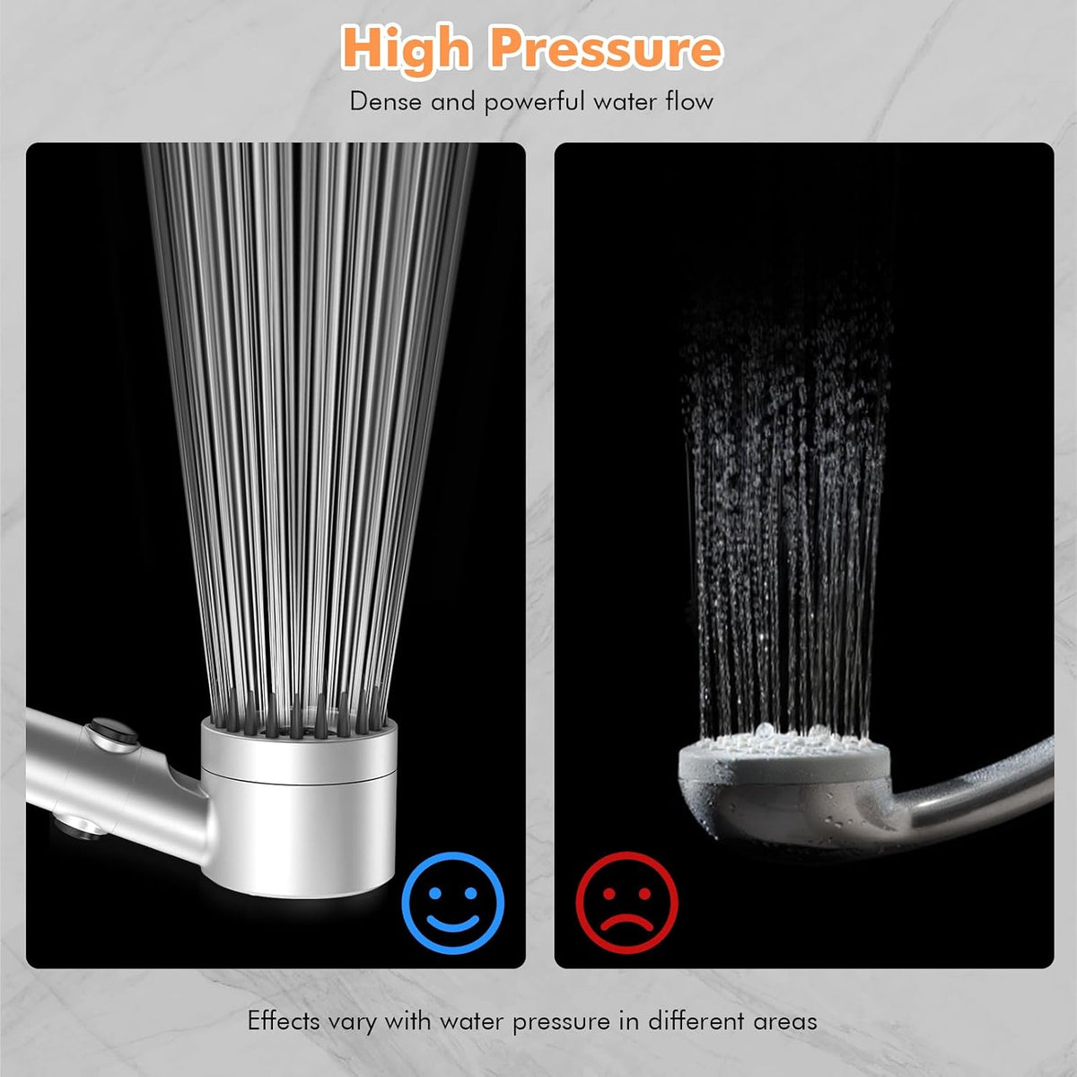 MEKO High Pressure Filter Shower Head for Hard Water - 3+1 Modes Hose Set