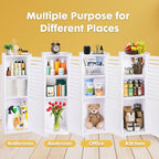 Powerking 3 Tier Waterproof Bathroom Storage Cabinet - White Floor Organizer with Doors
