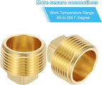 PATIKIL 10-Pack 3/4 Inch NPT Male Brass Square Plug Fittings