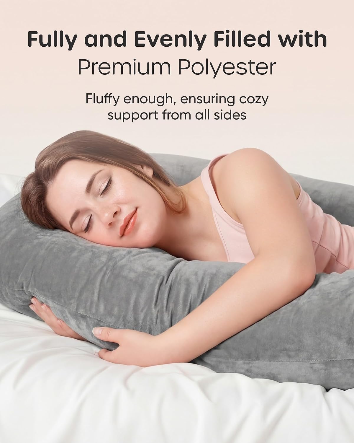 Nuliie U-Shaped Full Body Pregnancy Pillow for Sleeping - Maternity Support Cushion