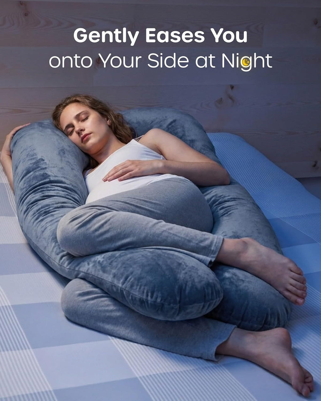 Nuliie U-Shaped Full Body Pregnancy Pillow for Sleeping - Maternity Support Cushion
