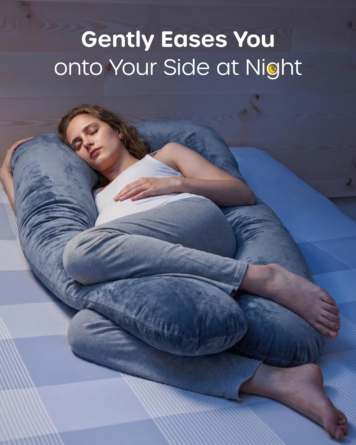 Nuliie U-Shaped Full Body Pregnancy Pillow for Sleeping - Maternity Support Cushion