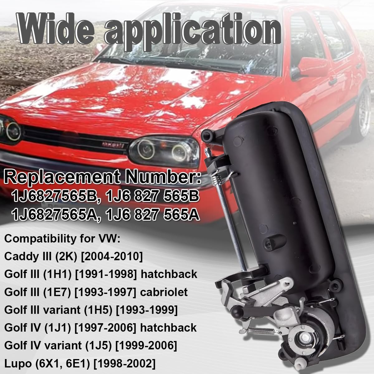 ZAMDOE Tailgate Handle with Lock 1J6827565B for VW Golf Caddy T5
