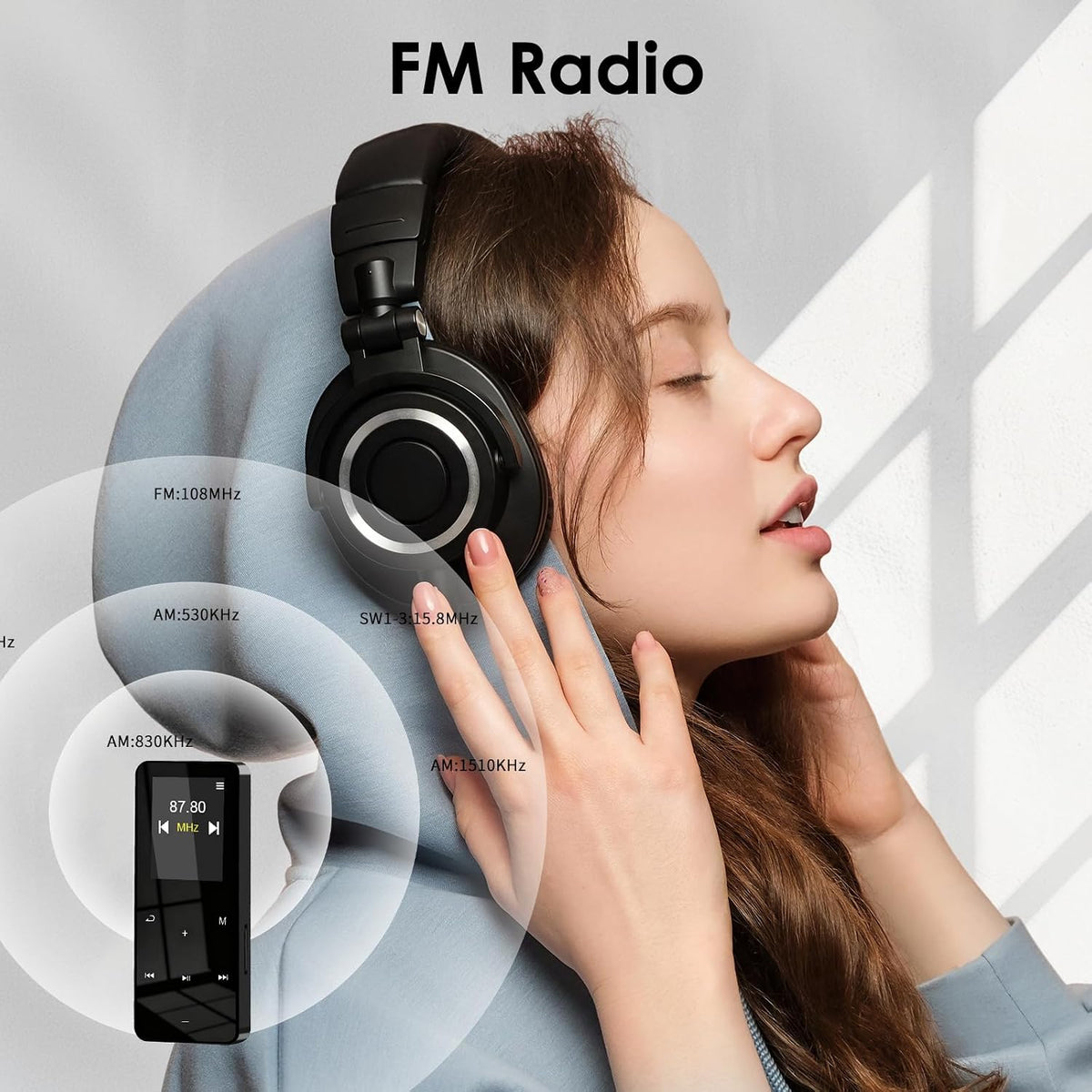 COVVY 24GB Digital MP3 Player with Bluetooth & Speaker - HiFi Lossless Audio Player with FM Radio, Voice Recorder & Earphones