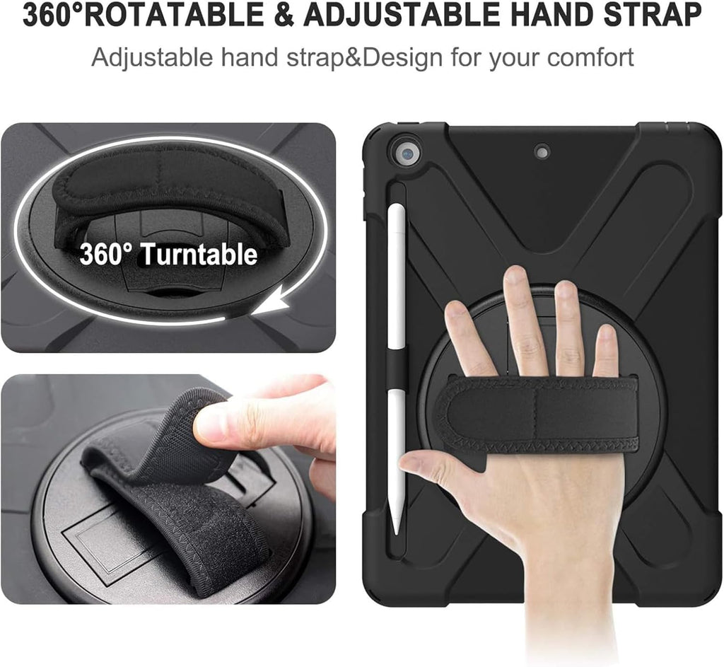 Gerutek Heavy-Duty Protective Case for iPad 10.2 Inch Black