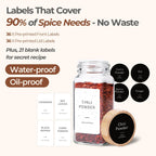 ComSaf 120ml Glass Spice Jars with Bamboo Lids & Labels for Herbs, 24 Pack
