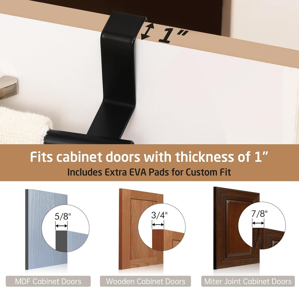 KES 2-Pack Over-Door Kitchen Towel Rails Matte Black