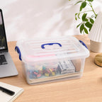 Minekkyes 8L Plastic Storage Boxes with Lids - Clear Stackable Container Set of 6