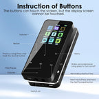 COVVY 24GB Digital MP3 Player with Bluetooth & Speaker - HiFi Lossless Audio Player with FM Radio, Voice Recorder & Earphones
