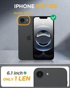 Miracase Magnetic Full-Body Case for iPhone 17e & 16e 6.1" - Built-in Screen Protector Black