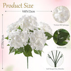 Kisflower 2 Pack White Silk Artificial Hydrangea Flowers Bouquets - Vase & Wedding Decor