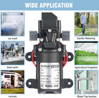 VerRich DC 24V 4L/Min 1GPM Diaphragm Water Pump - 0.9MPa Pressure Switch with G1/2" Hose Fittings