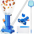 ONEANU Portable Pool Jet Vacuum Cleaner Set - Handheld Cleaner with 5 Section Pole Net Bag