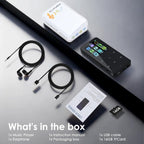COVVY 24GB Digital MP3 Player with Bluetooth & Speaker - HiFi Lossless Audio Player with FM Radio, Voice Recorder & Earphones