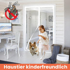 DIKER 120x200cm Magnetic Fly Screen Door - White Insect Mesh Curtain with Drill-Free Installation