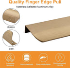 MOROBOR 16 Pack Bronze Concealed Finger Edge Pulls 120mm - Aluminum Alloy Cabinet Handles