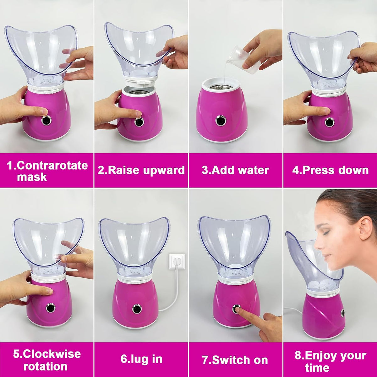 JNBGTU Warm Mist Facial Steamer & Sauna - Unisex Home SPA Humidifier for Deep Cleaning & Sinus Relief